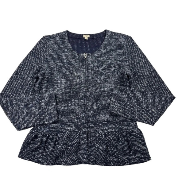 J. Crew Boucle Tweed Zip Peplum Jacket Blazer - Picture 1 of 15